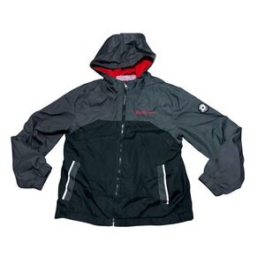 Ben Sherman Kids Black Grey Red Colorblock Fleece Lined Hooded Jacket‎ Size S 8